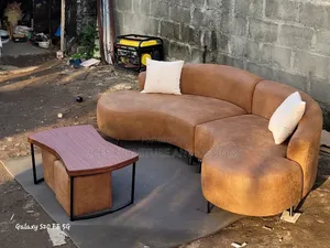 Brown Curved Couch