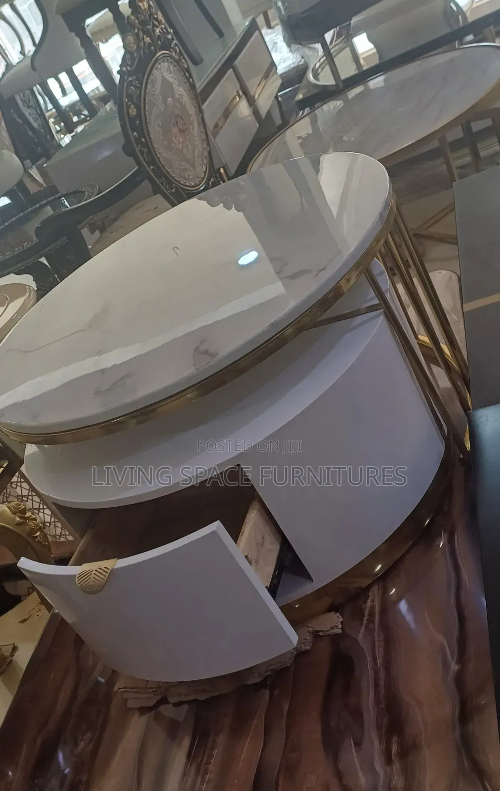 Extendable Marble Top Center Table