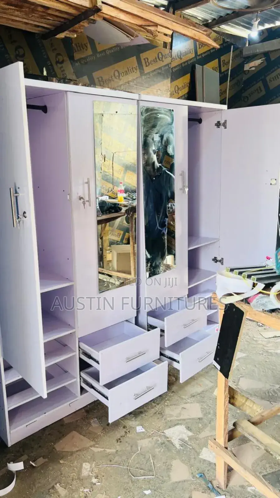 Immaculate  3 by 6 Wardrobe With Mirror
