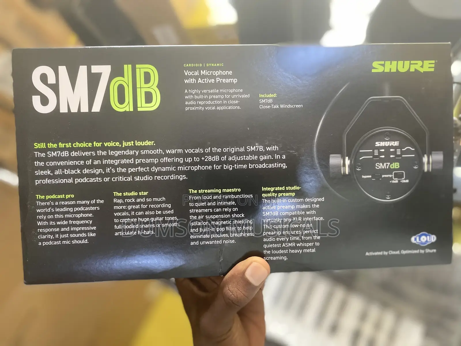 Shure Sm7db Microphone With Active Preamp Vocal Mic With Active Preamp