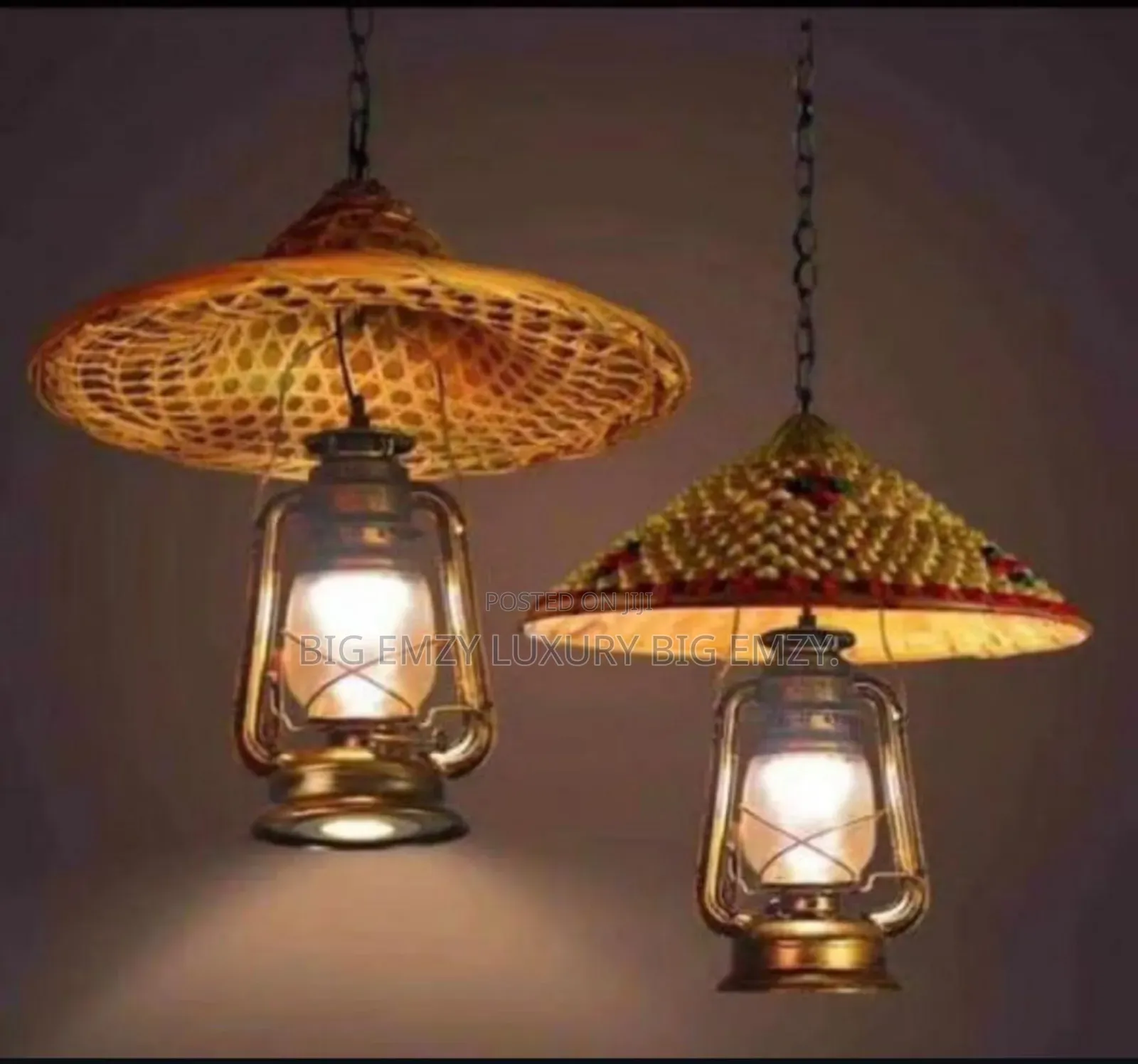 Metal Lantern and Kettle Woven Dining Pendant Lights