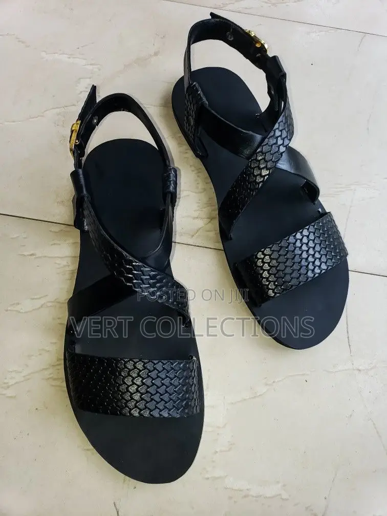 Black Leather Sandals