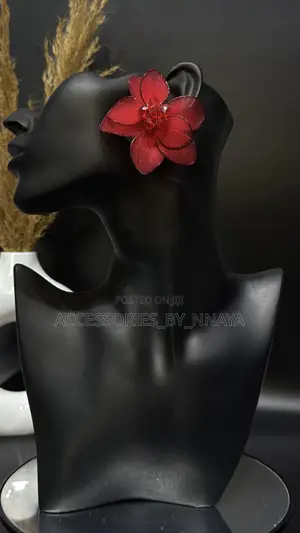 Red Flower Earring