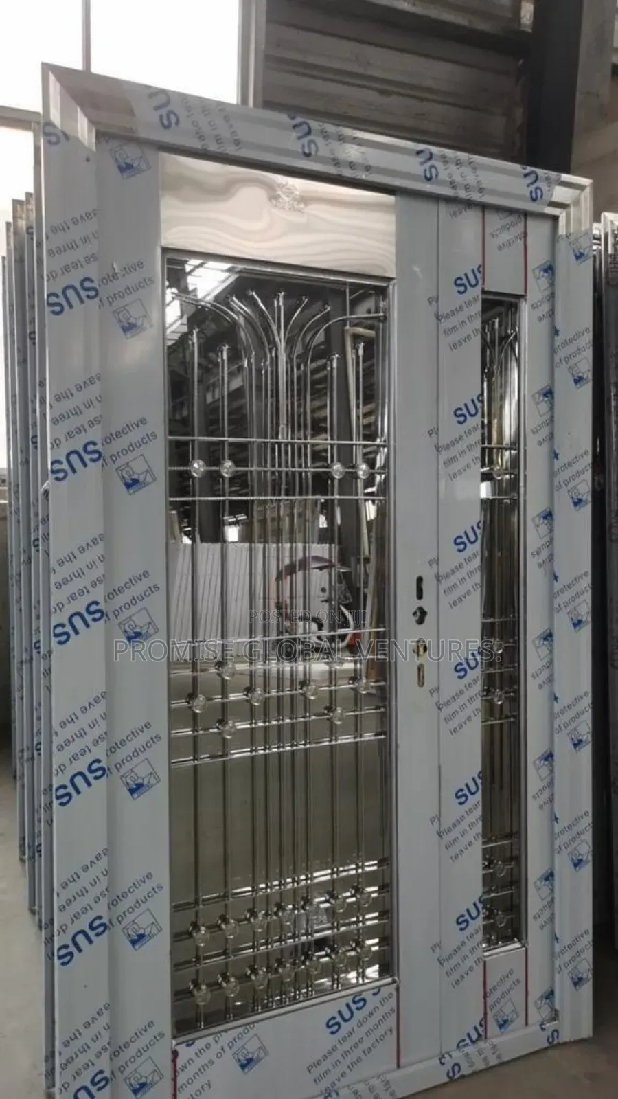 Silver Glass Door