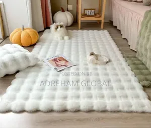 60*160cm Decor Plush Fluffy Round Rabbit Fur Rug for Living Room