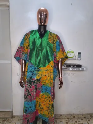 Ghana Batik Kaftan With Aso Oke