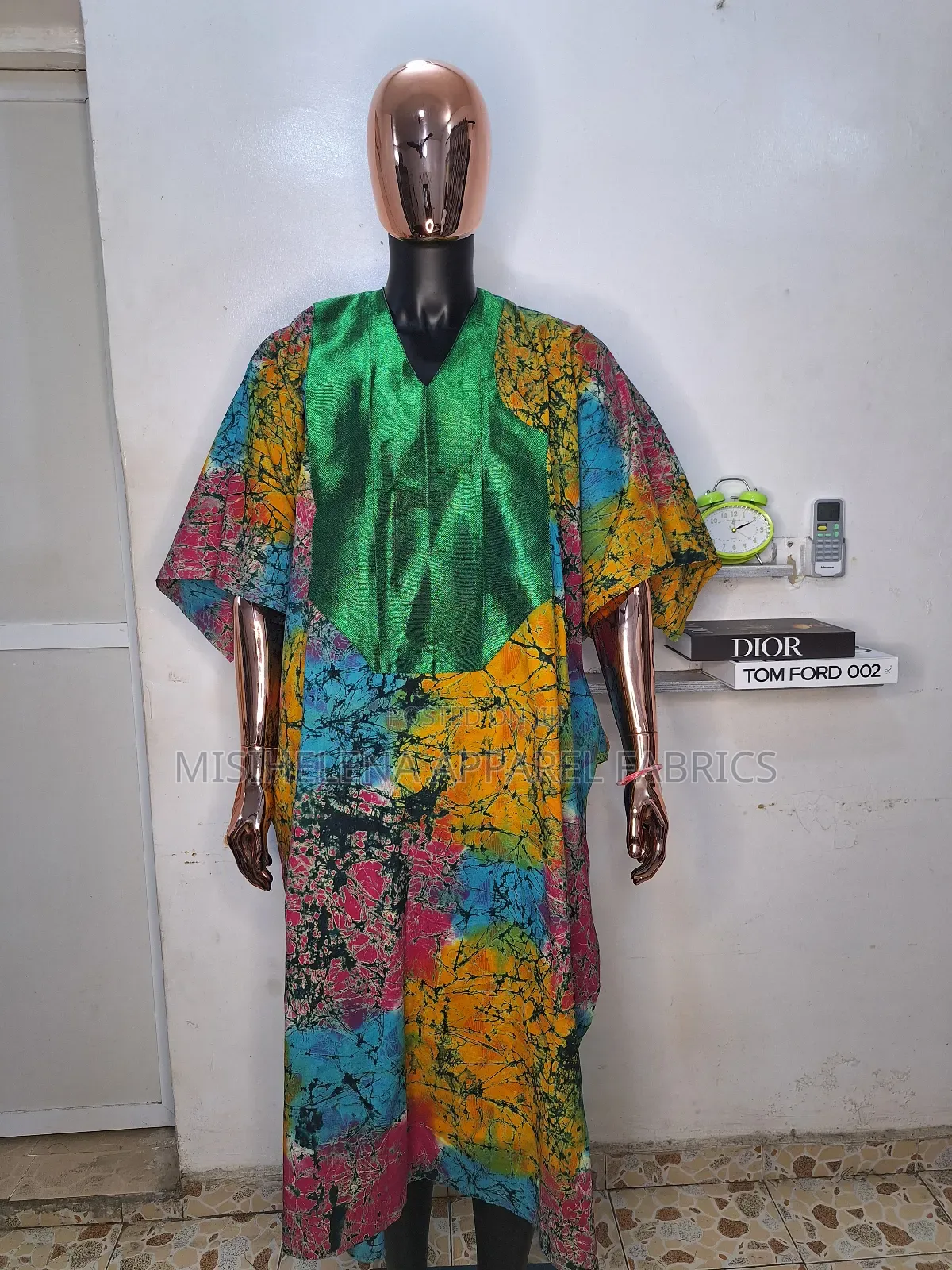 Ghana Batik Kaftan With Aso Oke