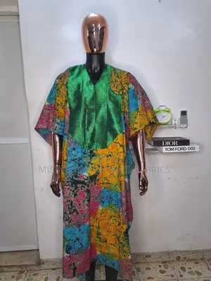 Ghana Batik Kaftan With Aso Oke