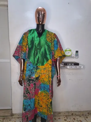 Ghana Batik Kaftan With Aso Oke