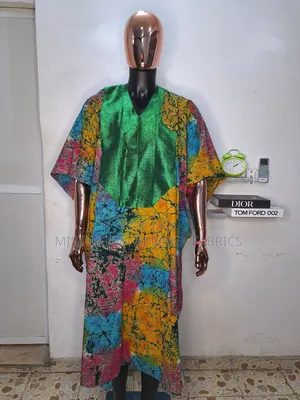 Ghana Batik Kaftan With Aso Oke