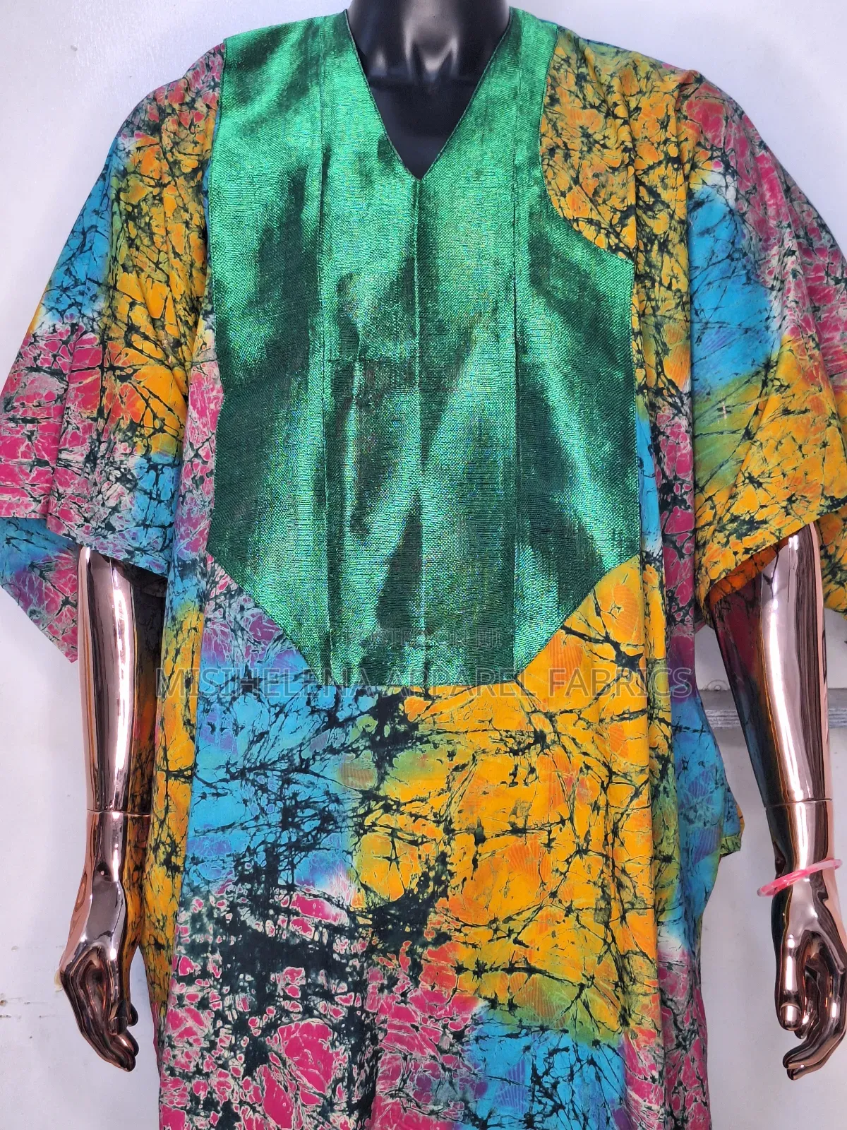 Ghana Batik Kaftan With Aso Oke