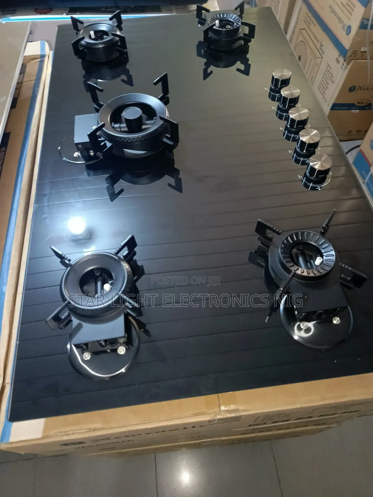 5 Burners Cooker Built-in Flip