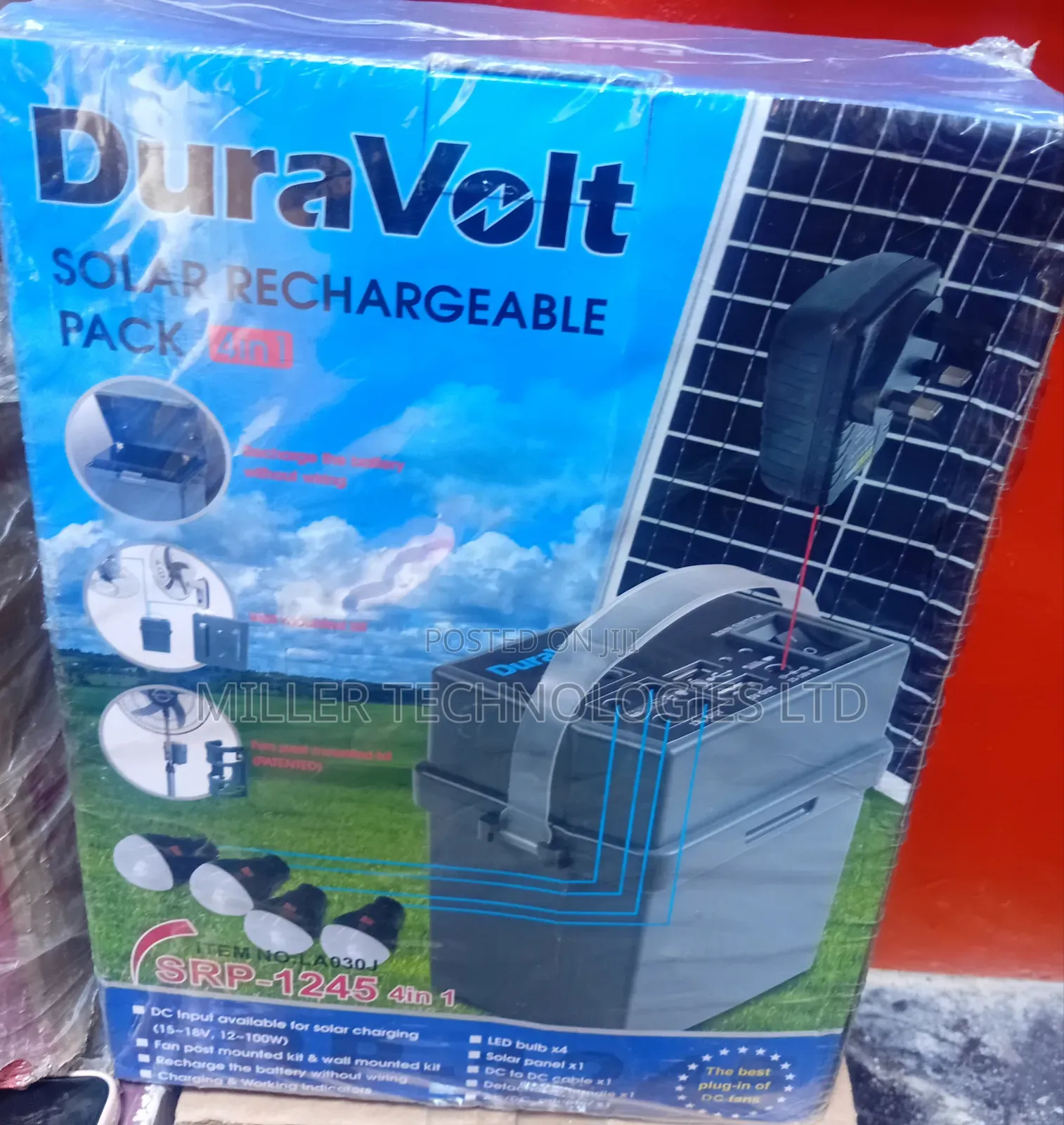 Duravolt Solar Rechargeable 4 in 1 Solar Kit