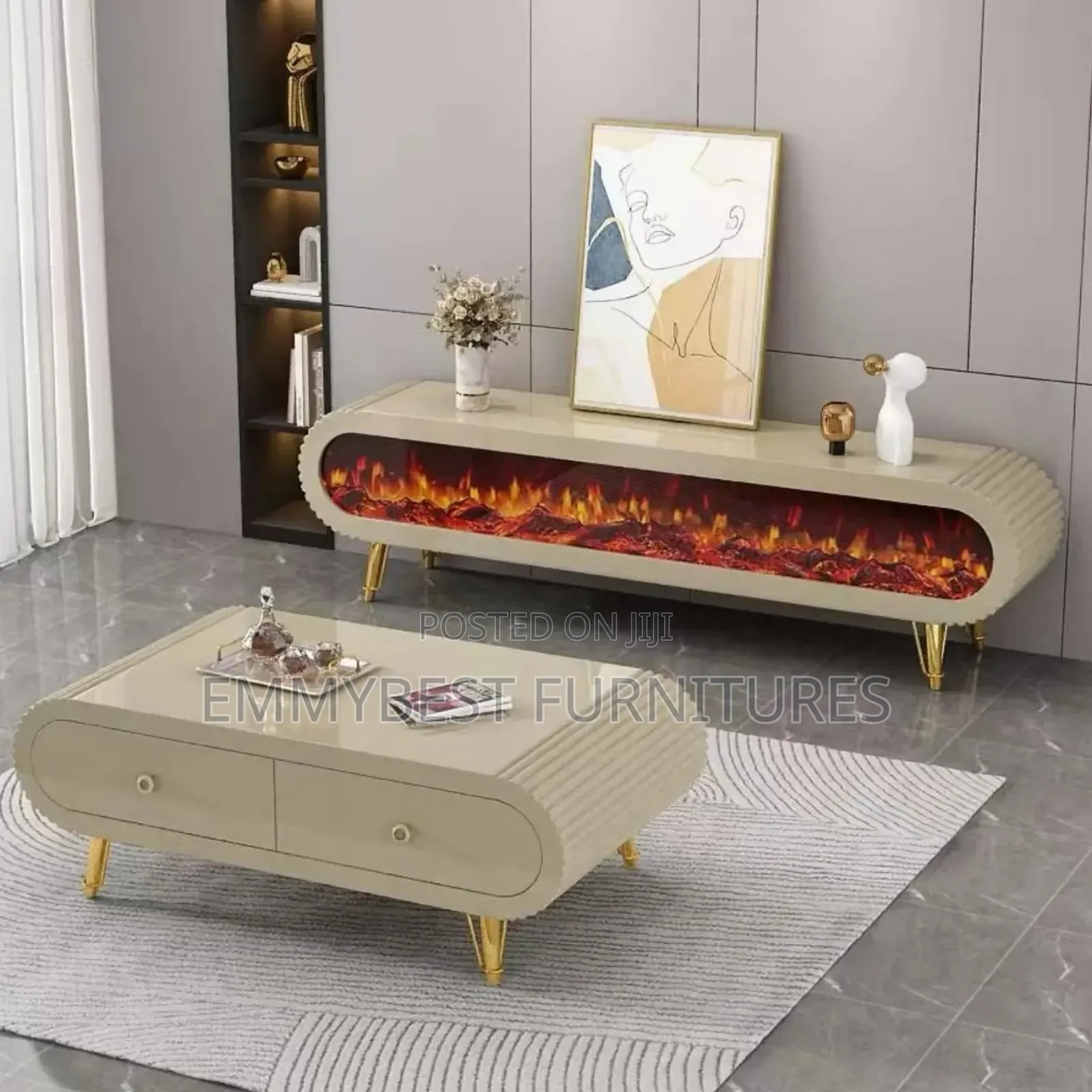 Quality Tv Console Stand And Table Set.