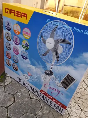 Brand New Qasa 18inch Rechargeable Standing Fan+Solar Panel