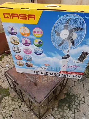 High Standard Qasa 18inch Rechargeable Standing Fan+Solar Panel