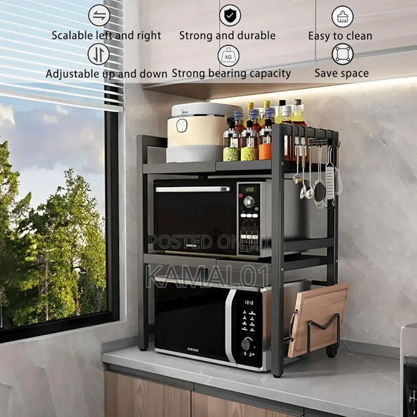3-Tier Kitchen Extendable Microwave Oven Stand