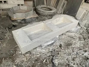 Natural Stone Marble Sink With Double Bowls