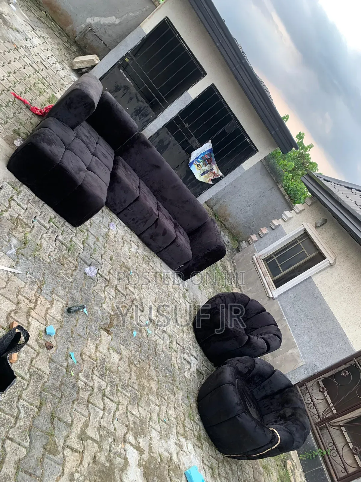 Black L Shape and One Single Chair