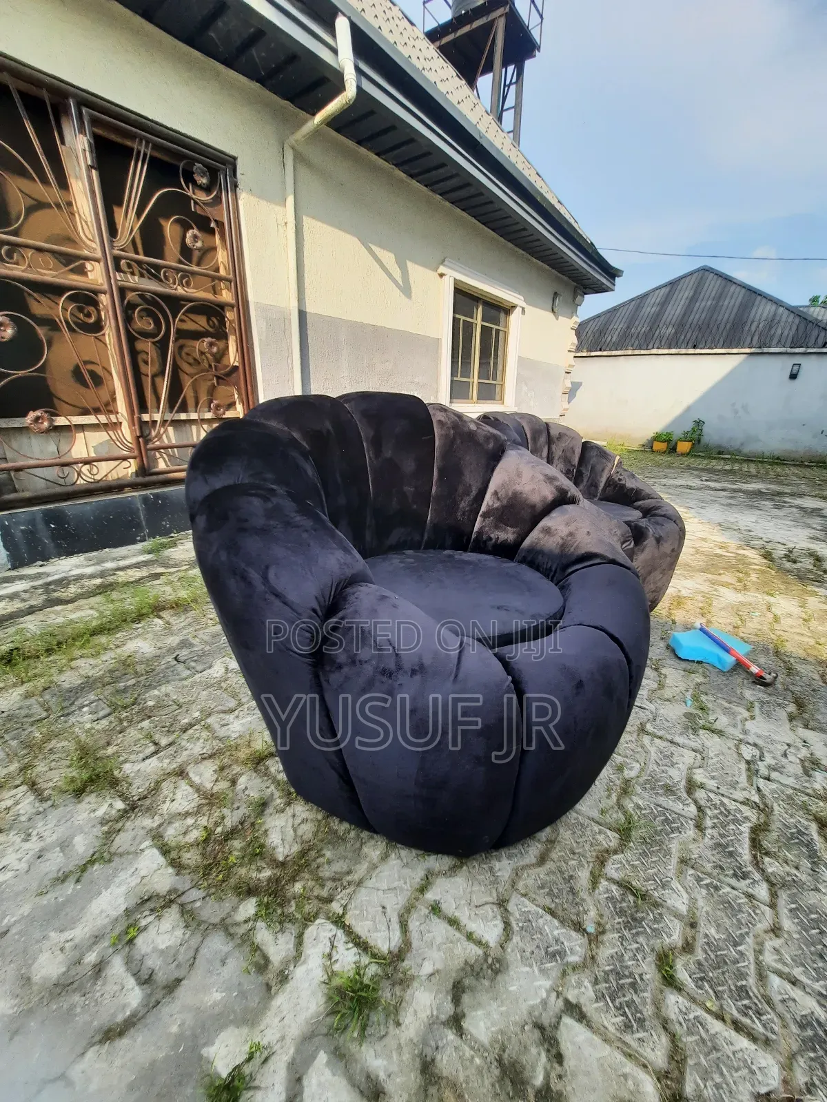 Black L Shape and One Single Chair