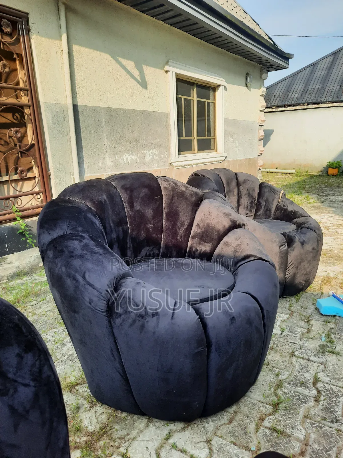 Black L Shape and One Single Chair