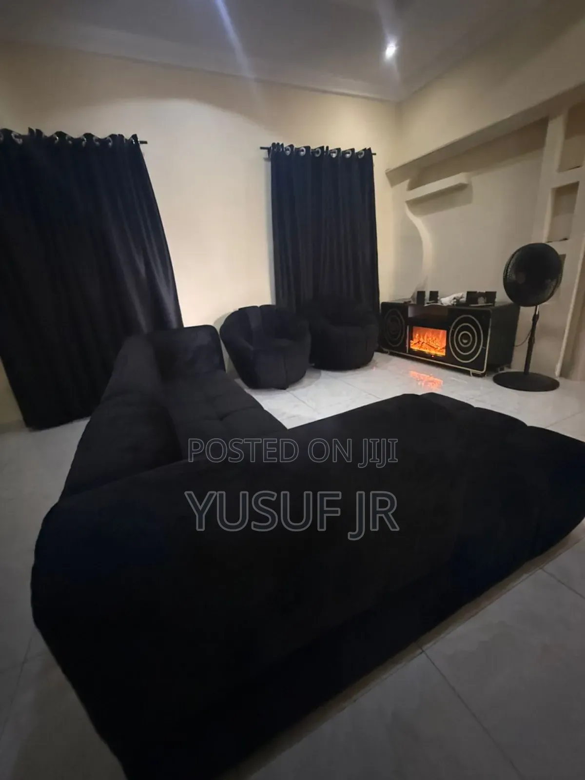 Black L Shape and One Single Chair