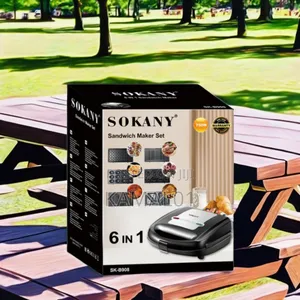 Sokany 6-in-1 Waffle Maker, Grill, Toaster, Sandwich Maker