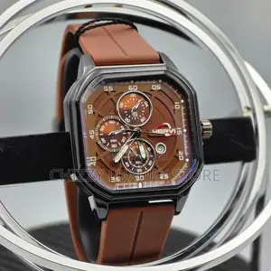 Heryi Quality Luxury Men Rubber Strap Wristwatch