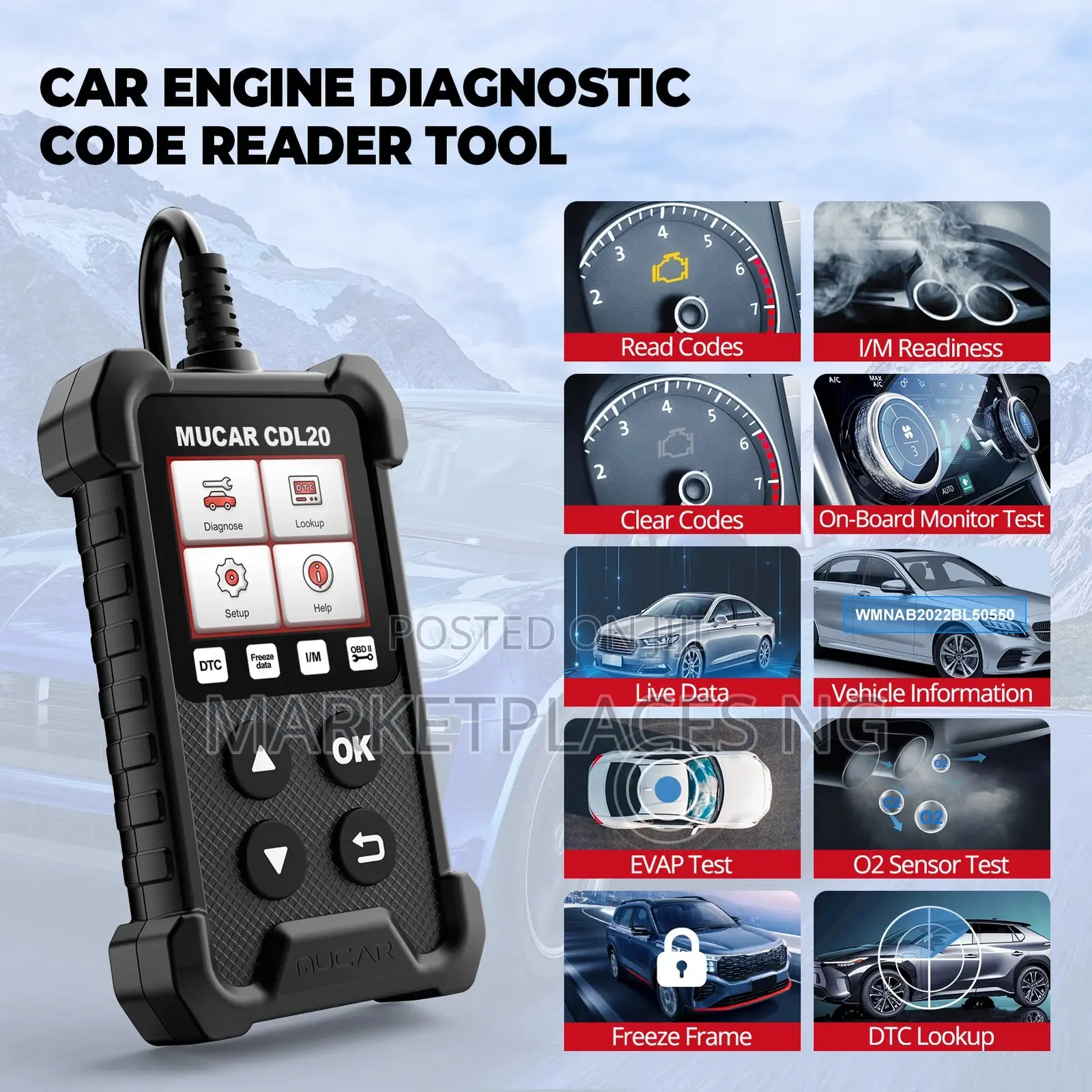 2025 Mucar Cdl20 Obd2 Car Diagnostic Scanner|Read Clear Engine Codes