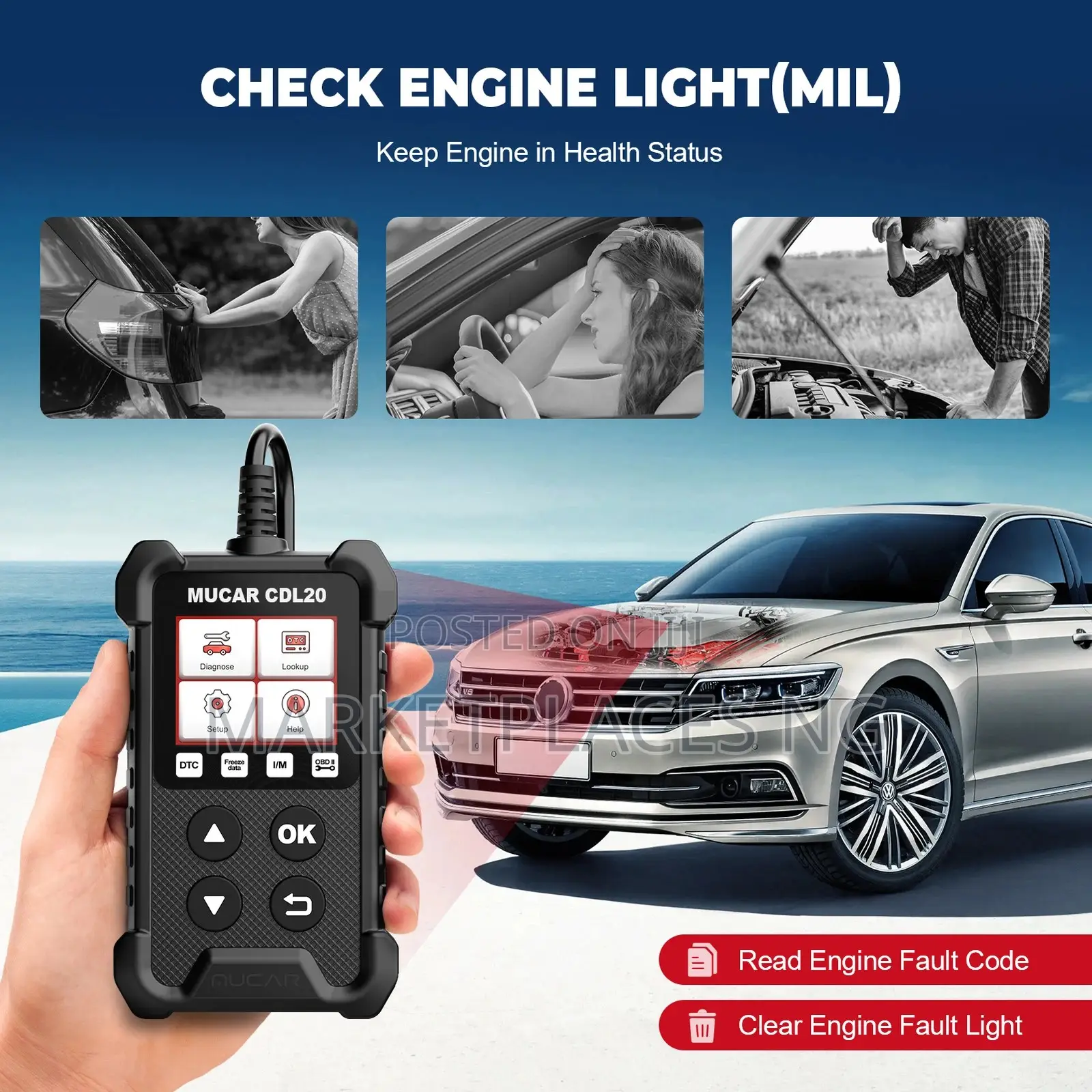 2025 Mucar Cdl20 Obd2 Car Diagnostic Scanner|Read Clear Engine Codes