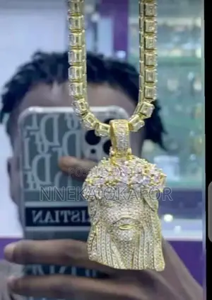 Good Iced Out Tennis Chain With Jesus Piece Pendant