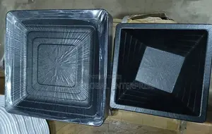 Black Square Unbreakable Plates - 12pcs
