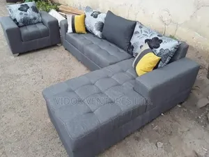 L Shaped Couch With Fabric Materials