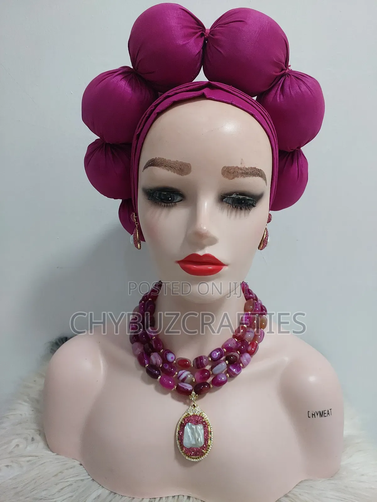 Pink Puffy Turban