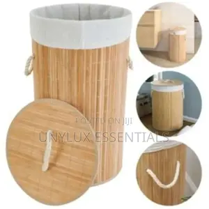 Round Bamboo Laundry Bag