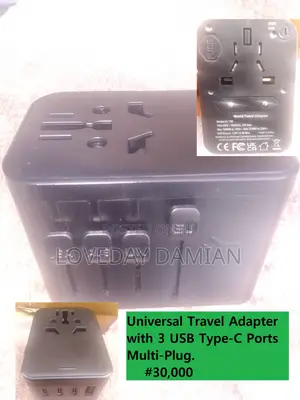 Universal Travel Adapter With 3 Usb Type-C Ports Multi-Plug. #30,000