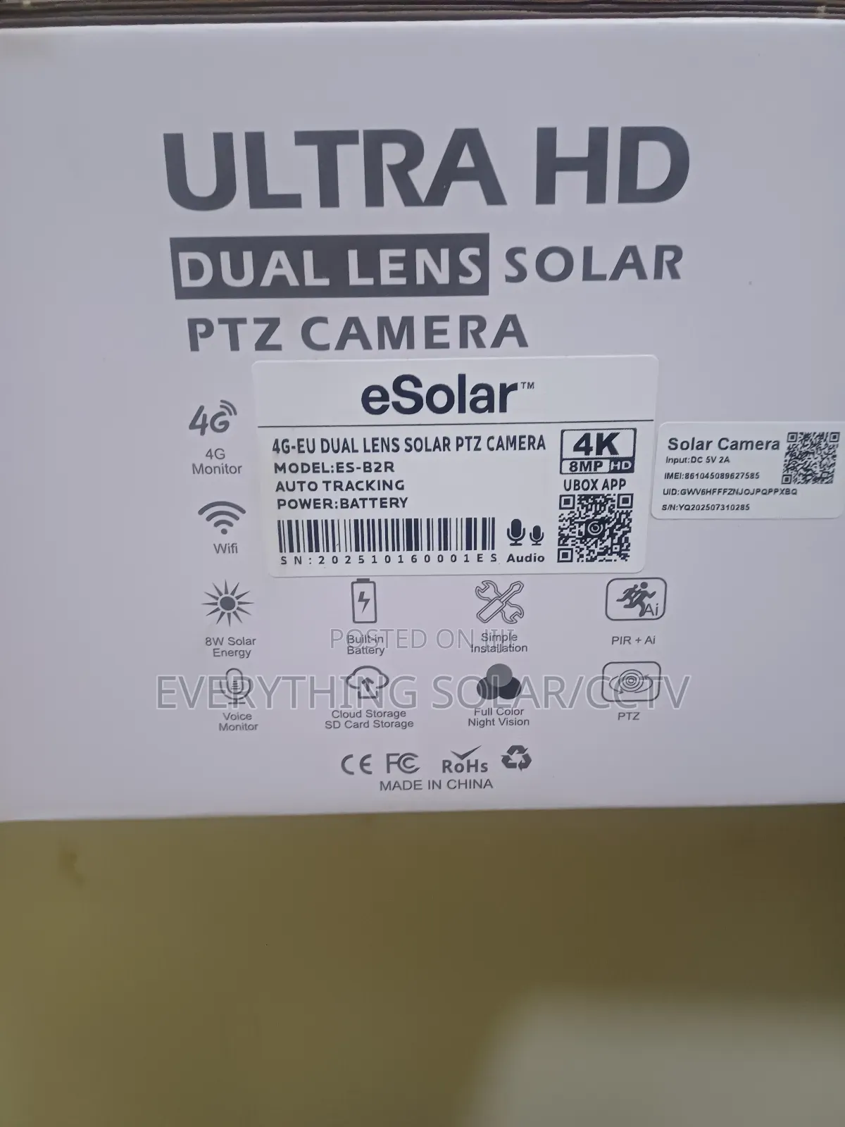 Solar Camera Dual View 8mp