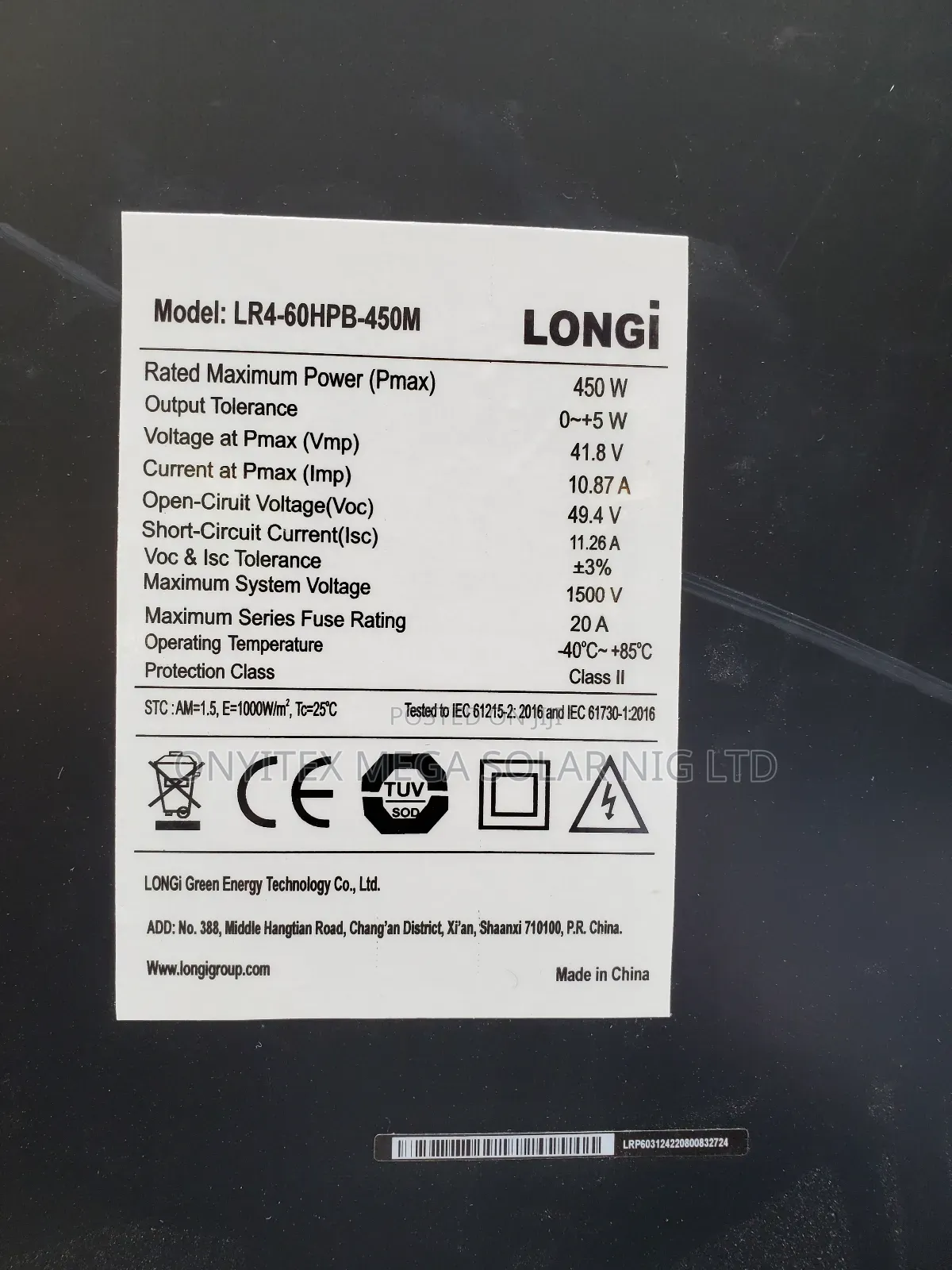 Original Longi Solar Panel 450watts