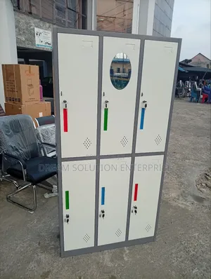 Six Door Workman Locker With Mirror