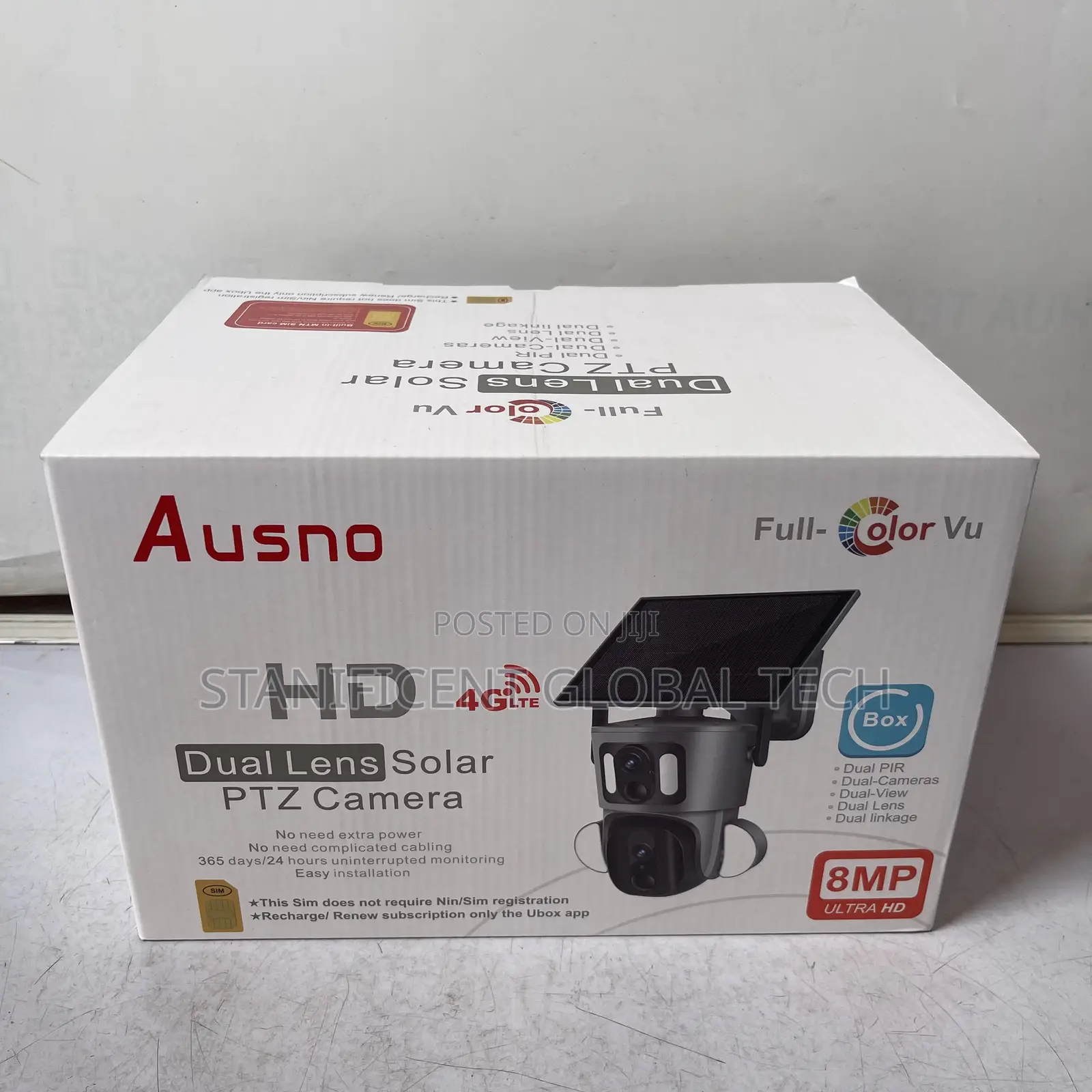 Ausno 8mp 4g Dual Lens Solar Big Outdoor Camera (Ubox App) in Benin ...