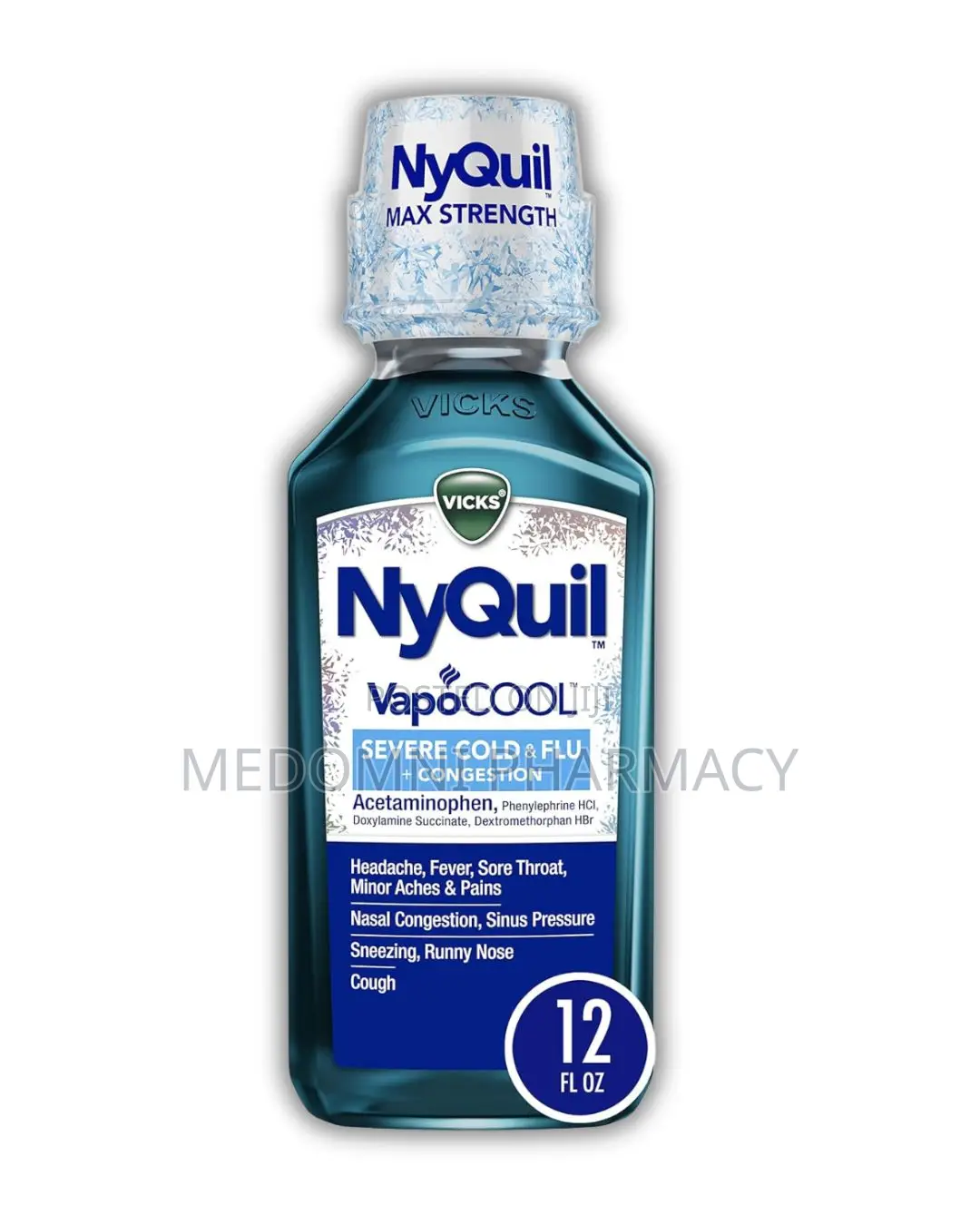 Vicks Nyquil Vapocool Severe Cold Flu Nighttime Liquid – 12 Fl Oz