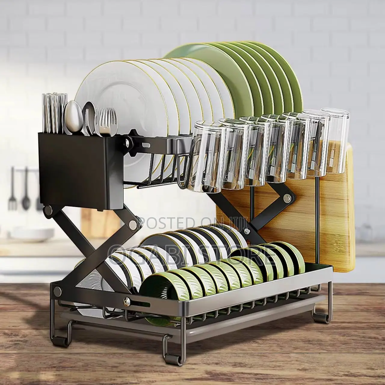 2-Tier Foldable Dish Drying Rack