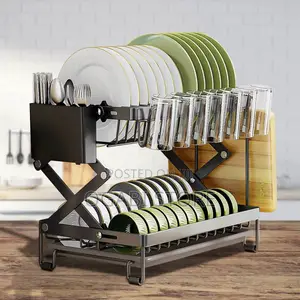 2-Tier Foldable Dish Drying Rack