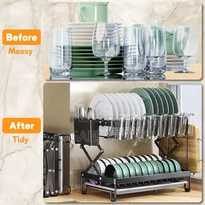 2-Tier Foldable Dish Drying Rack
