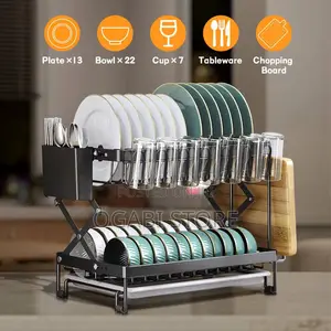 2-Tier Foldable Dish Drying Rack