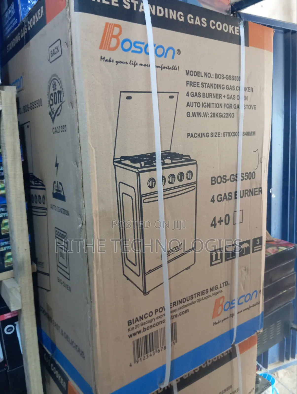 Boscon Standing Gas Cooker 4+0