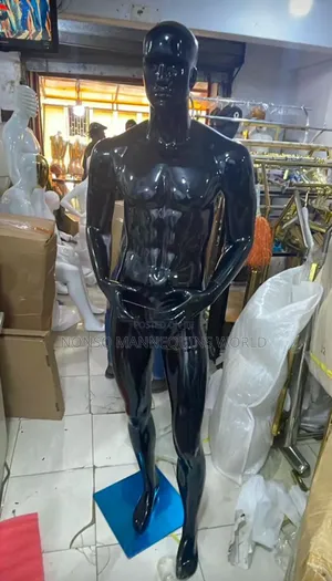 Black Male Chrome Mannequin With Face