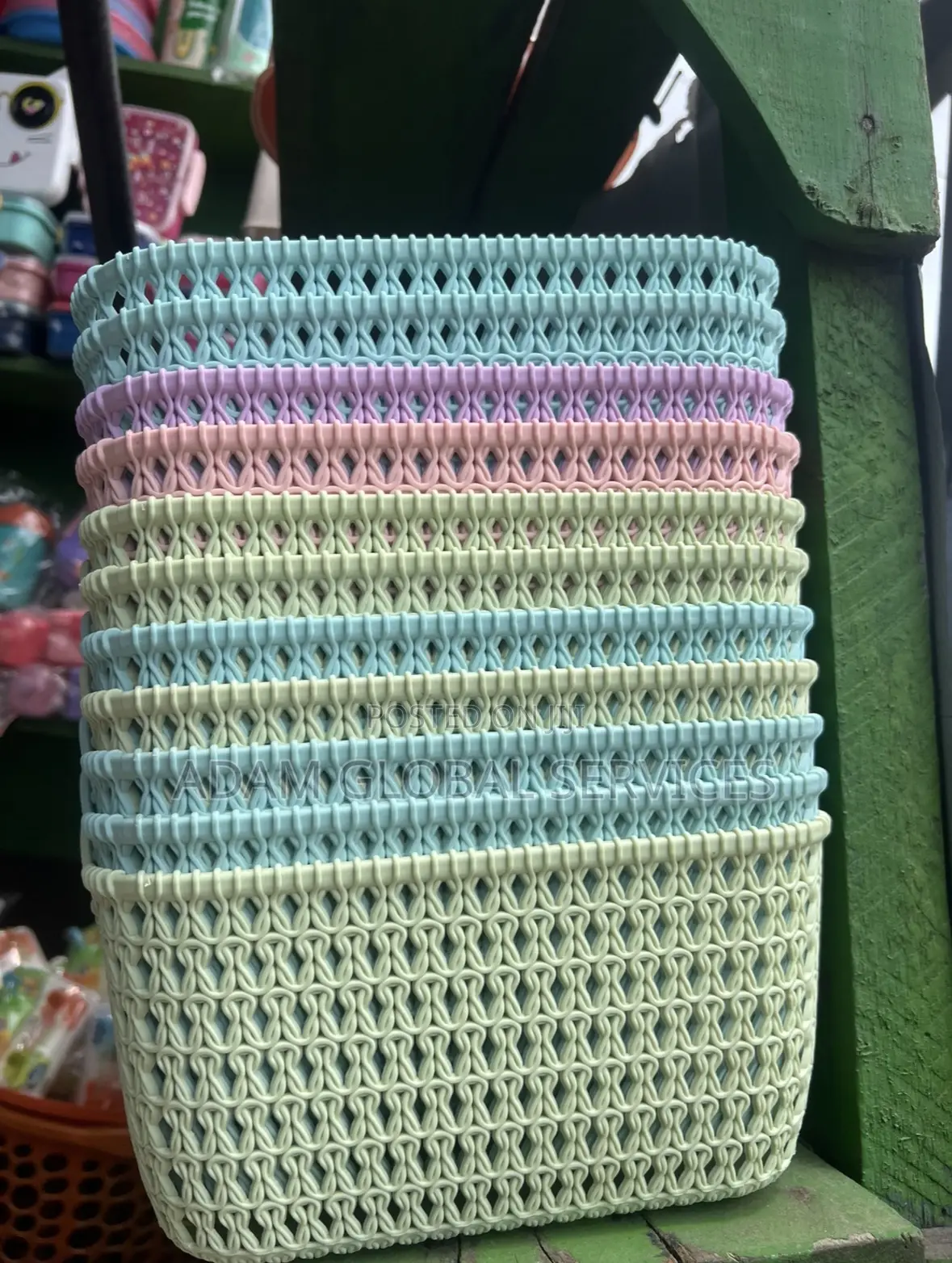 12pcs Stackable Storage Baskets With a Woven Design