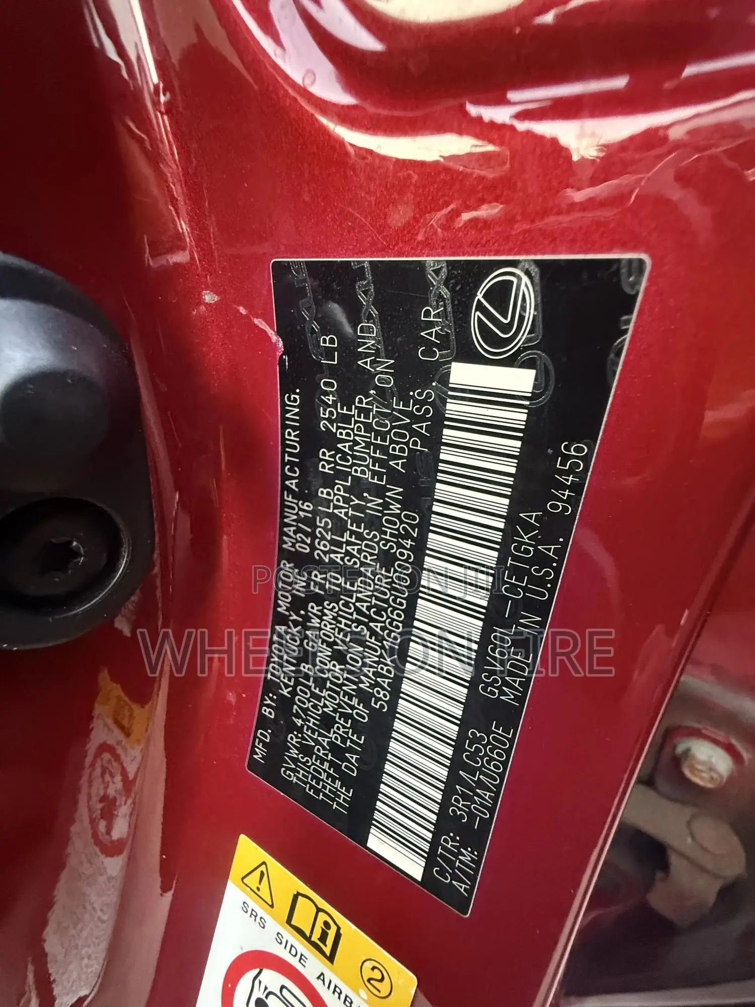 Lexus ES 250 2016 Red