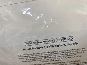 New Apple MacBook Pro 2023 M2 Pro 14-Inch 16GB Apple M2 SSD 512GB